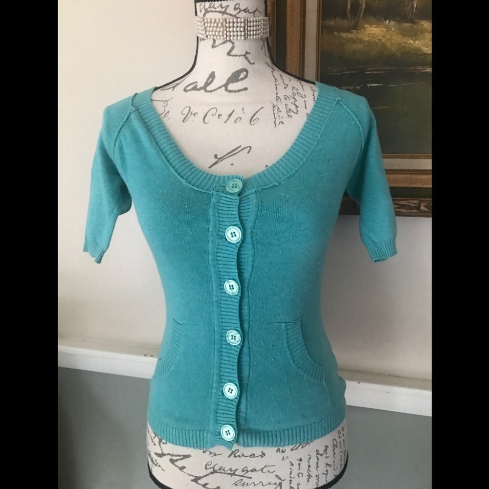 Maurice’s Aqua Blue Speckled Cardigan XS